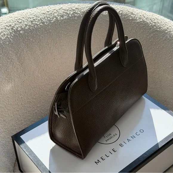 Melie Bianco Marlo Espresso Recycled Vegan Top Handle Bag(new in a box with tag) - Picture 5 of 14